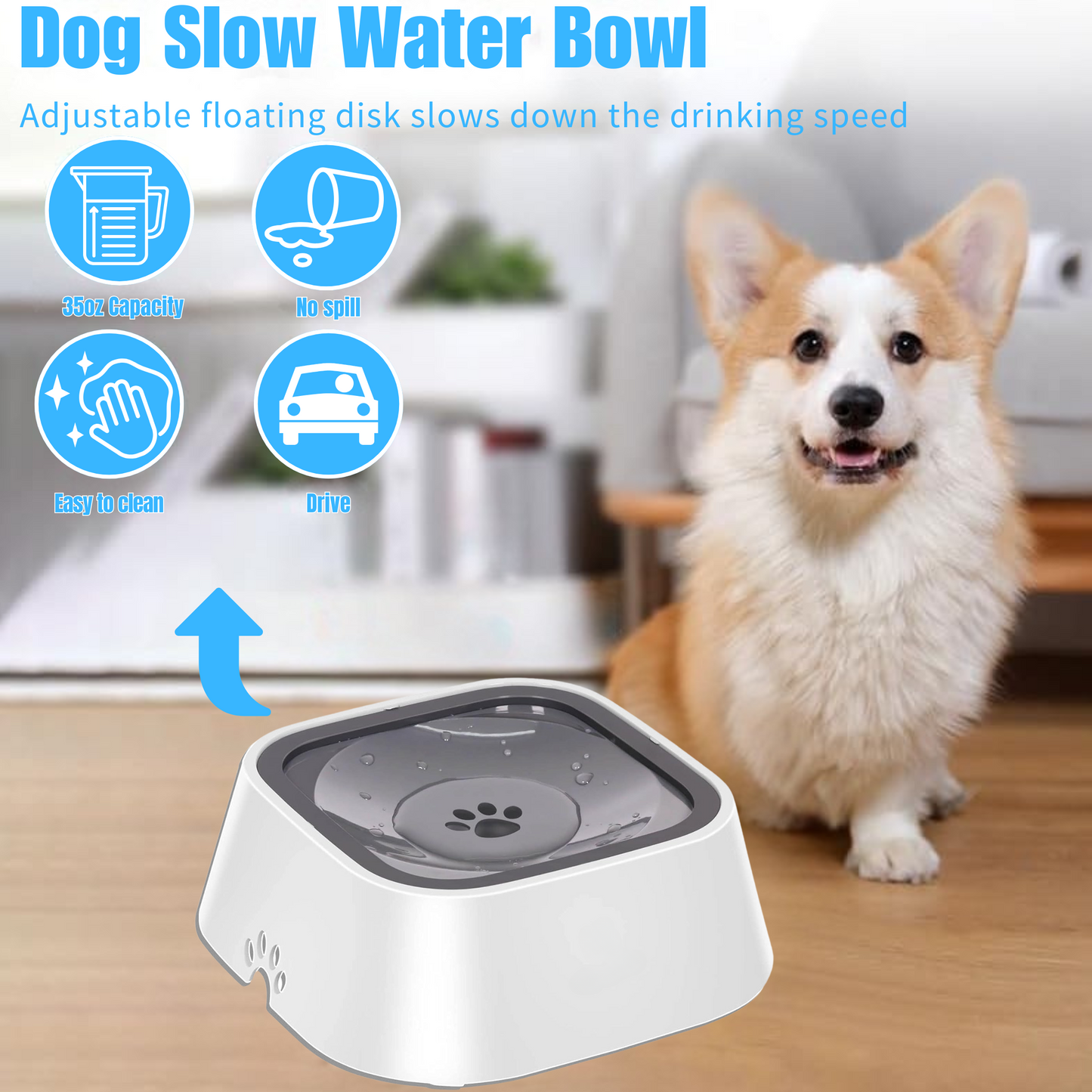 TRUEROX™ No Spill Pet Water Bowl