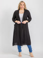 PLUS SIZE LONG SLEEVE OPEN FRONT CARDIGAN