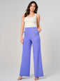 WOMEN'S ZIPPER CLOSURE FRONT POCKETS WIDE LEG PANTS