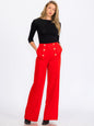 WOMEN'S ZIPPER CLOSURE FRONT POCKETS WIDE LEG PANTS